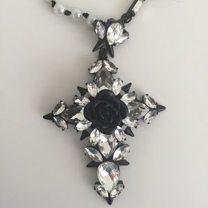 Erickson Beamon Rocks Cross Necklace